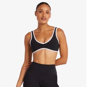 Crop Shop Boutique Black and White Sports Bra